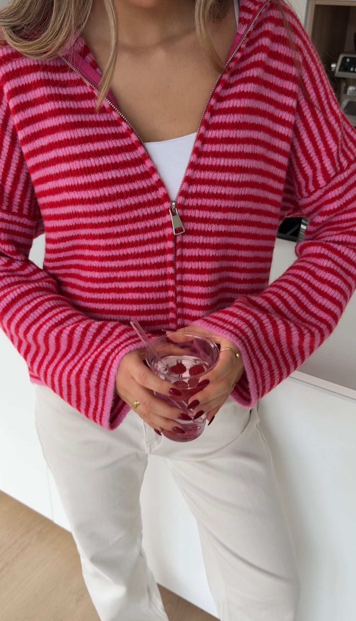 Cárdigan Cherry con Cremallera