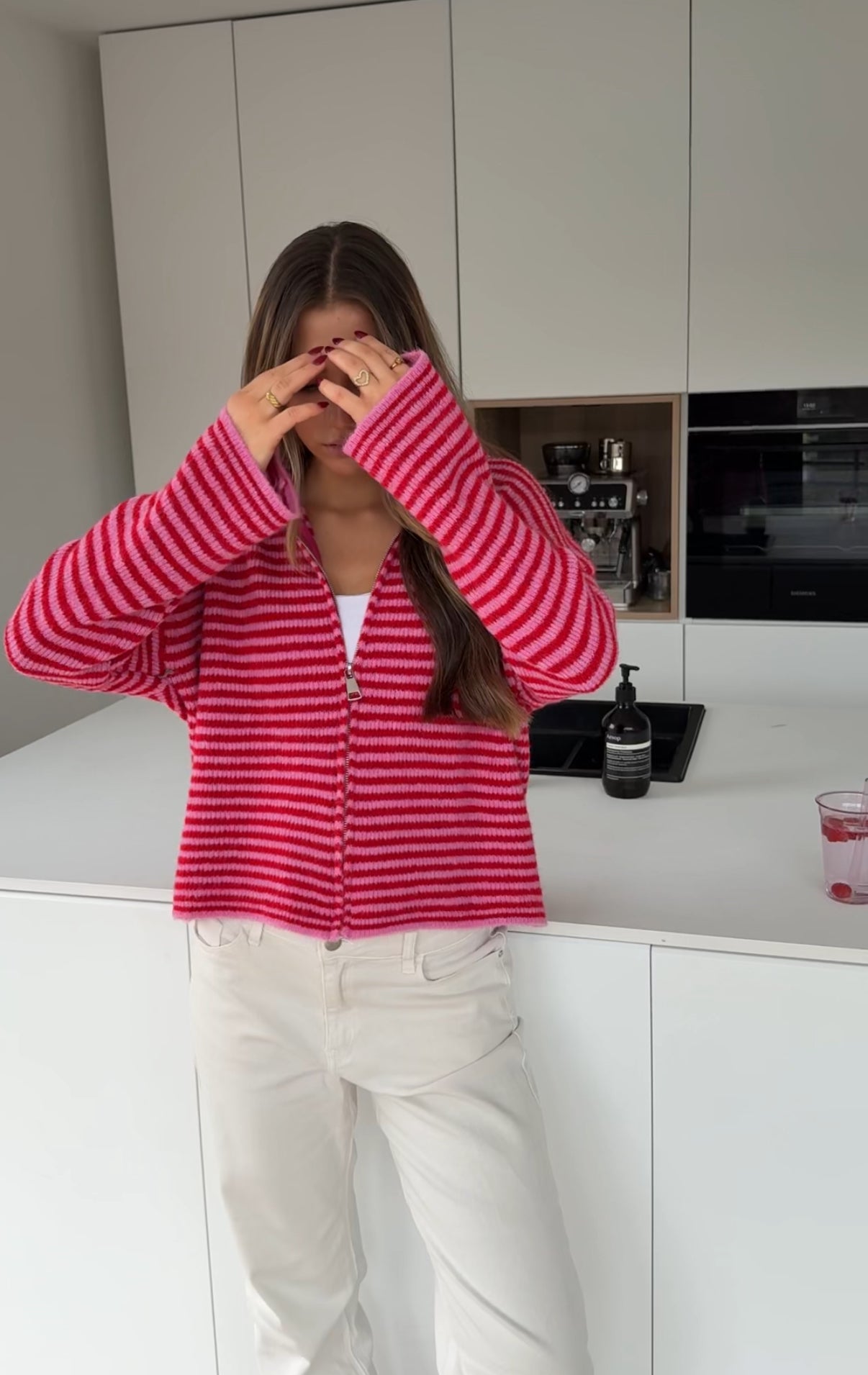 Cárdigan Cherry con Cremallera