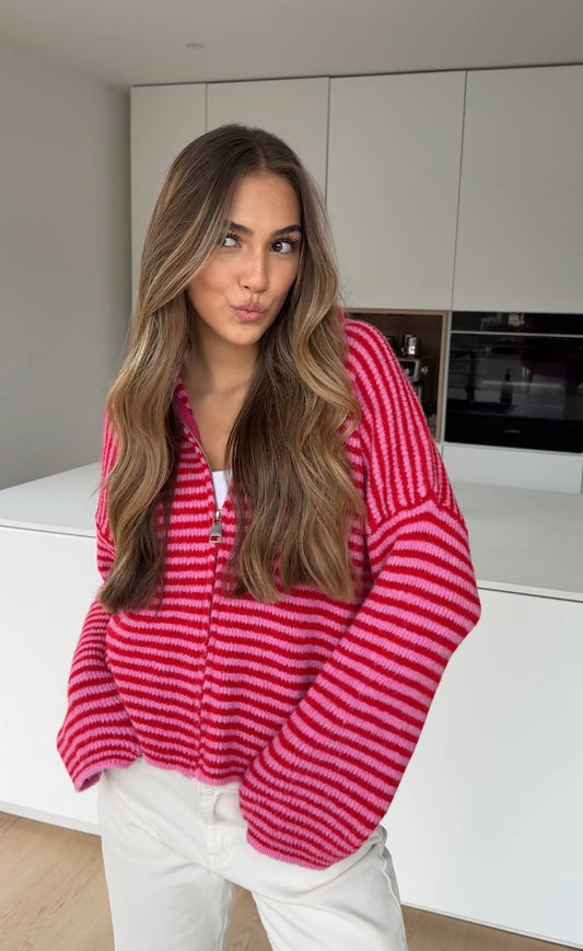 Cárdigan Cherry con Cremallera