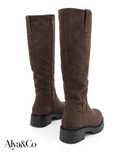 Botas Altas Siena · Ante Marrón