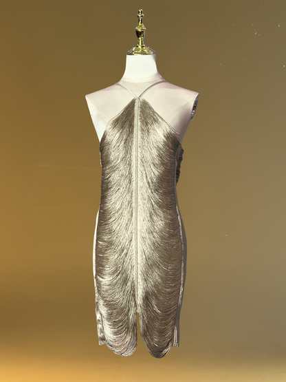Vestido Olive Shimmer Halo