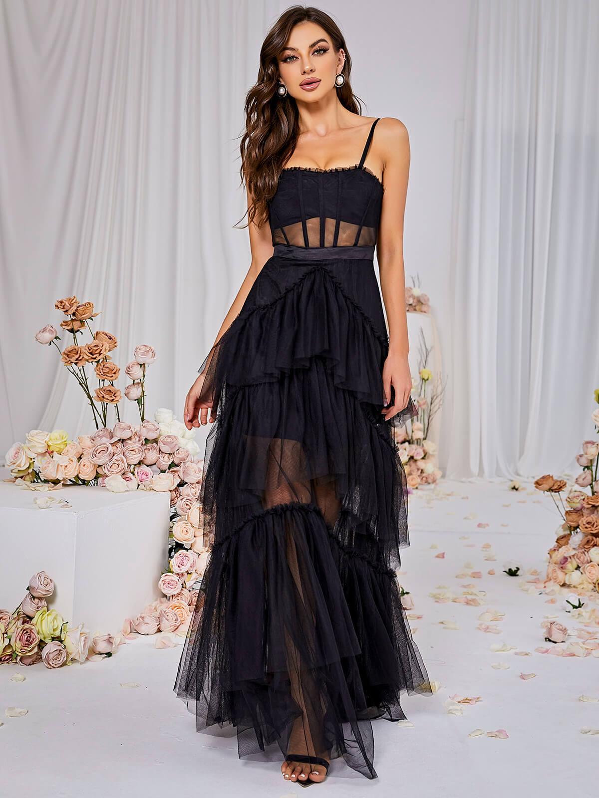Vestido Gala Black Tulle Layers