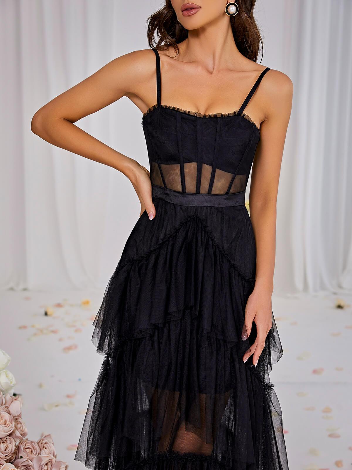 Vestido Gala Black Tulle Layers