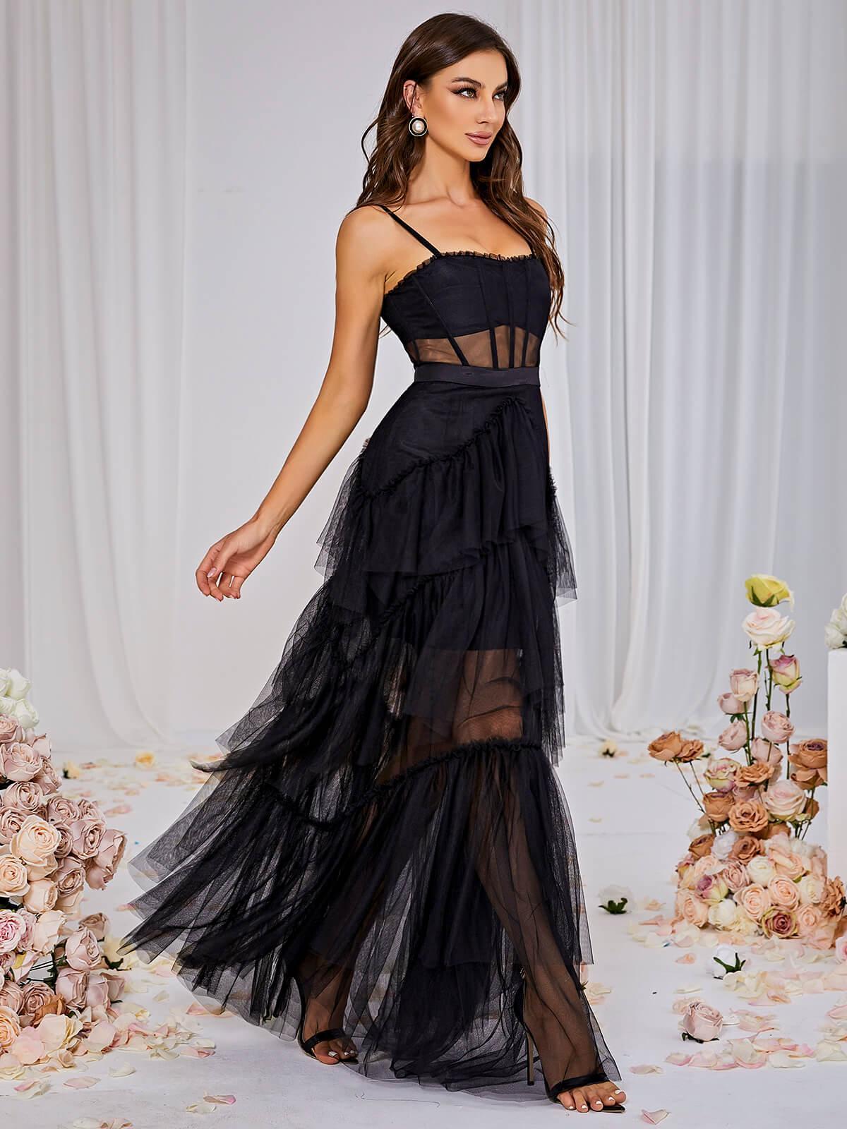 Vestido Gala Black Tulle Layers