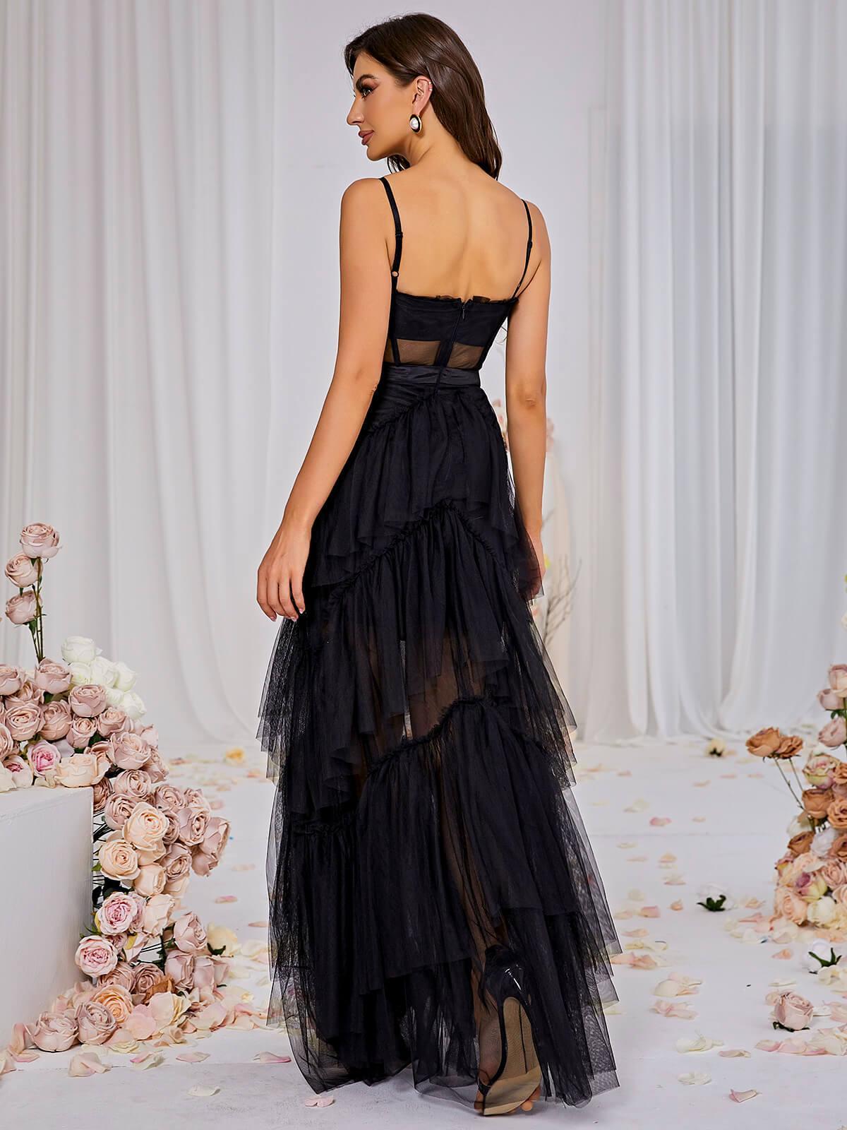 Vestido Gala Black Tulle Layers
