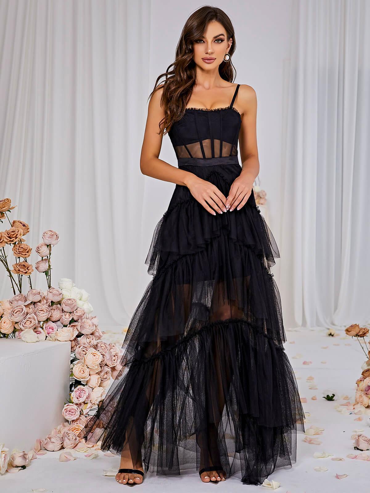 Vestido Gala Black Tulle Layers