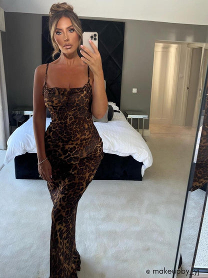 Vestido Maxi Leo Salvaje con Tirantes Fino