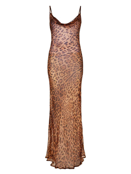 Vestido Maxi Leo Salvaje con Tirantes Fino