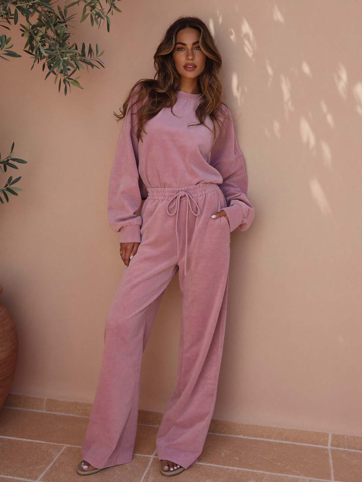 Conjunto Pana "Nora" en color Rosa Empolvado