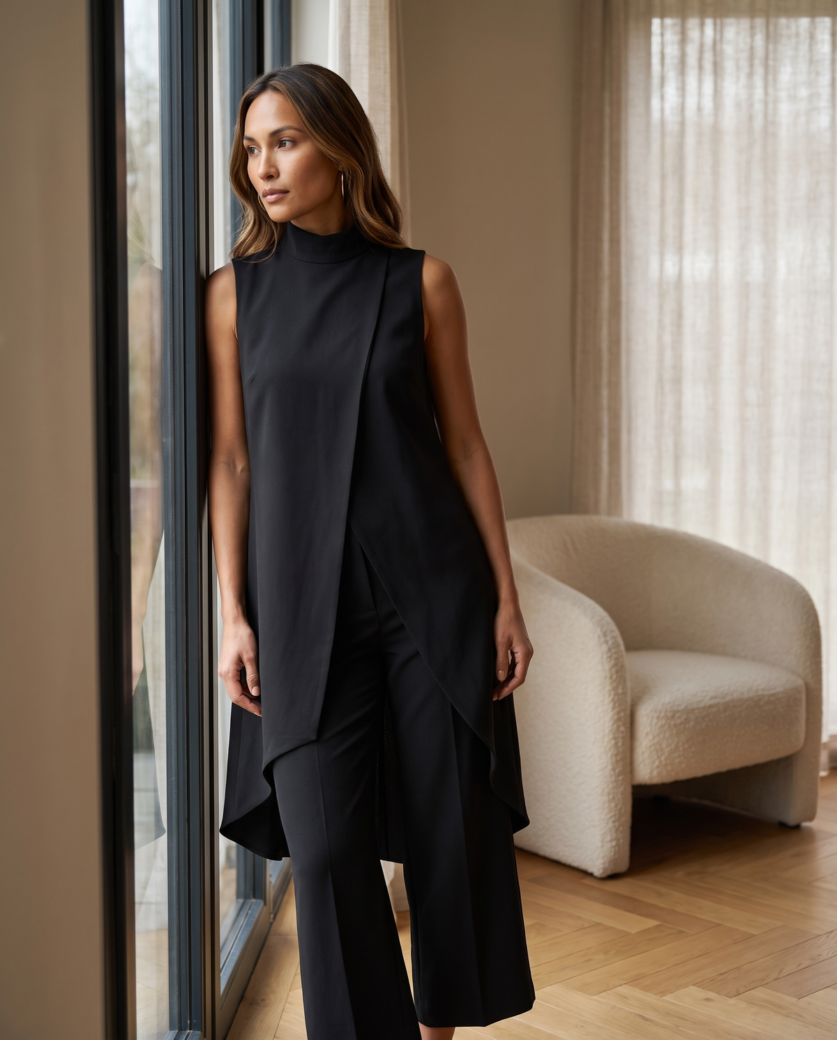 Conjunto Roma en negro, look completo de interior