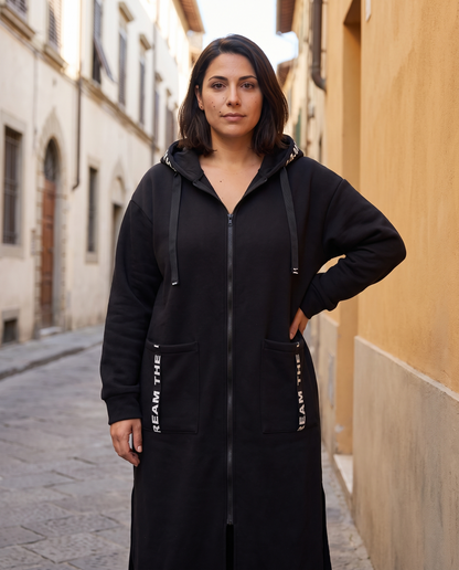 Abrigo sudadera Noa en negro, talla grande