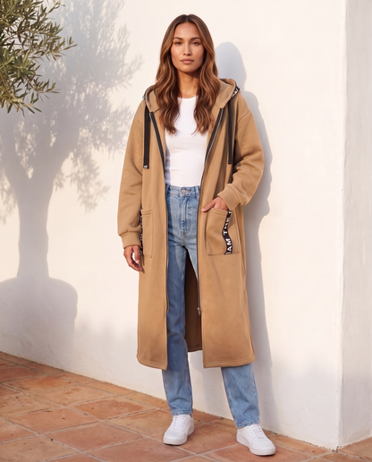 Abrigo sudadera Noa en albaricoque camel
