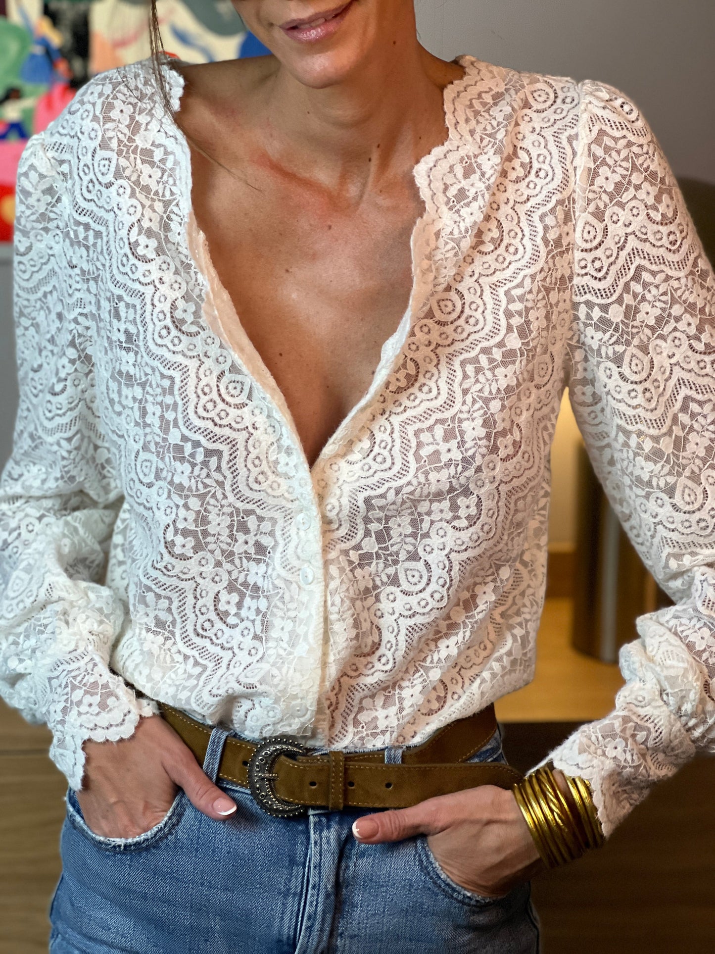 Blusa Encaje Romance Alya