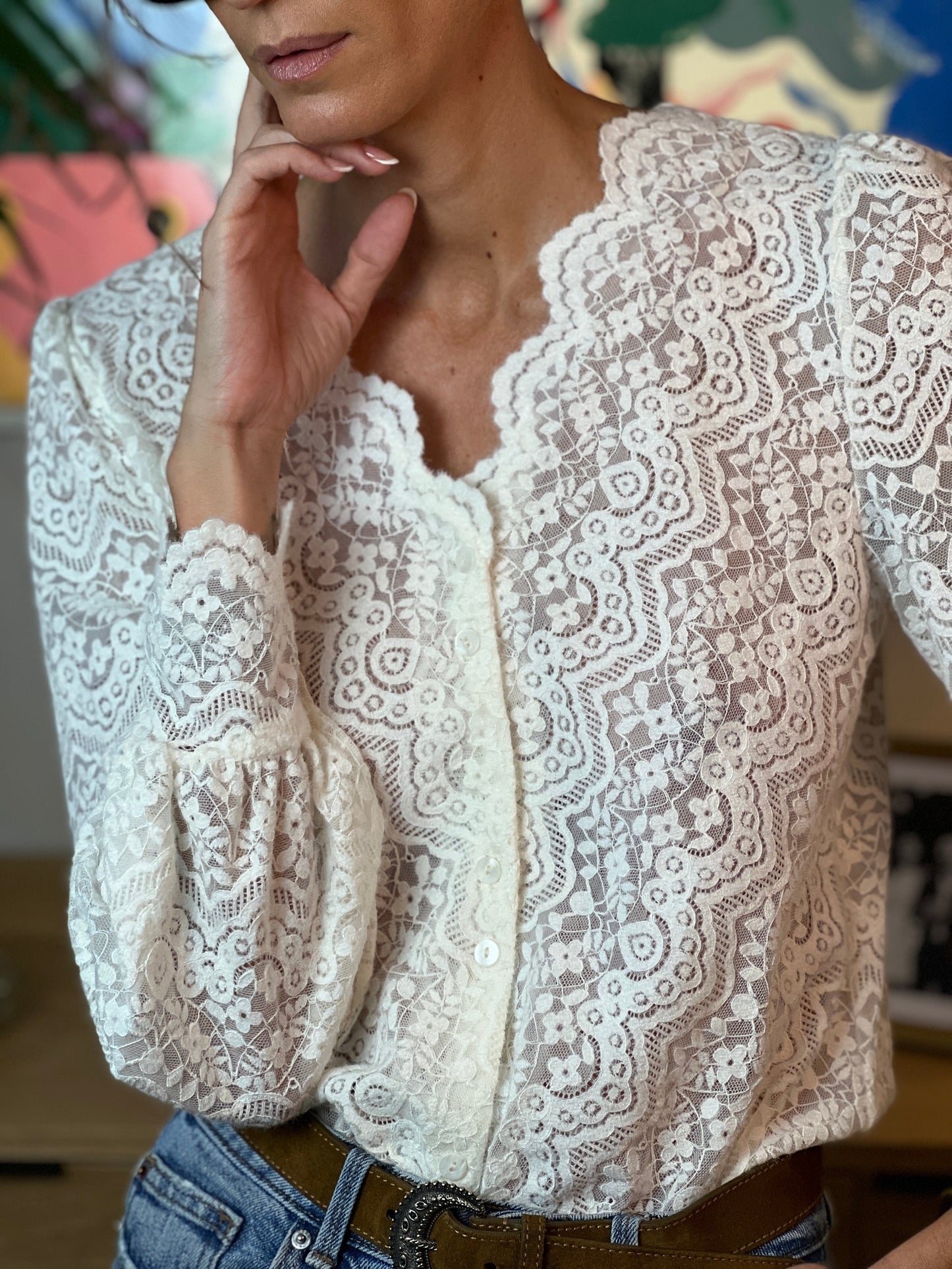 Blusa Encaje Romance Alya